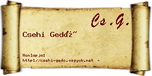 Csehi Gedő névjegykártya